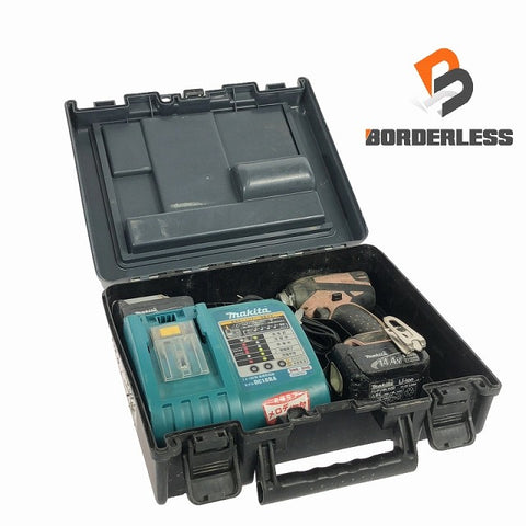 ☆中古品☆makita マキタ 14.4V 充電式インパクトドライバ TD133D バッテリー2個(14.4V 3.0Ah) 充電器付き 電動工具 締め付け - 0