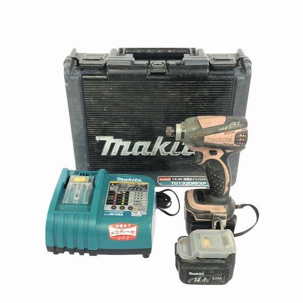 ☆中古品☆makita マキタ 14.4V 充電式インパクトドライバ TD133D バッテリー2個(14.4V 3.0Ah) 充電器付き 電動工具 締め付け - 4