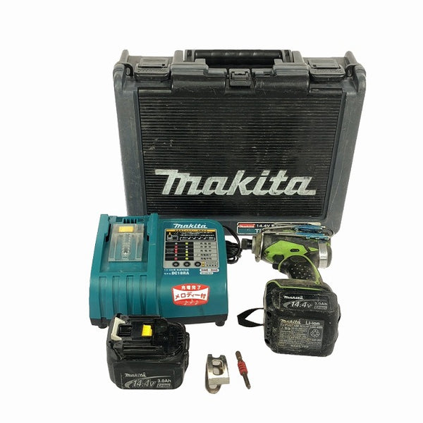 ☆中古品☆makita マキタ 14.4V 充電式インパクトドライバ TD133D バッテリー2個(14.4V 3.0Ah) 充電器付き 電動工具 締め付け - 4