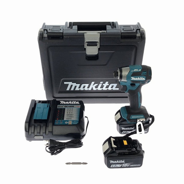 ☆美品☆makita マキタ 18V 充電式インパクトドライバー TD173DRGX 青/ブルー バッテリ2個(18V6.0Ah) 充電器 ケース付 コードレス - 4