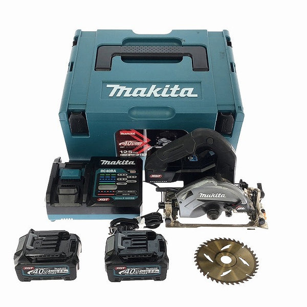 ☆美品☆makita マキタ 40Vmax 125mm 充電式マルノコ HS005GRDXB 黒 バッテリー2個(BL4025) 充電器 ケース付き 製造23/7月 - 4