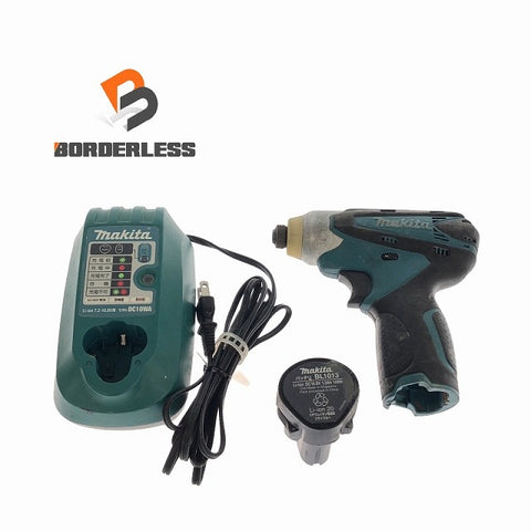 ☆中古品☆ makita マキタ 10.8V 充電式インパクトドライバー TD090D 青/ブルー バッテリー(1.3Ah) 充電器付き 電動工具