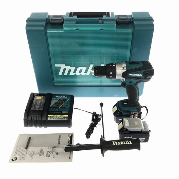 ☆中古品☆makita マキタ 18V 充電式震動ドライバドリル HP458DRMX バッテリー2個(18V4.0Ah) 充電器 ケース 説明書付 - 4