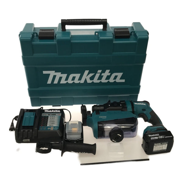 ☆未使用品☆makita マキタ 18V 18mm 充電式ハンマドリル HR182DRGXV バッテリ2個(6.0Ah) 充電器 集じんシステム ケース付121185 - 3