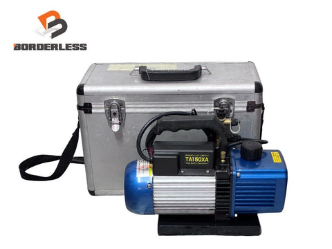 ☆中古品☆TASCO タスコ 100V オイル逆流防止弁付 高性能ツーステージ 真空ポンプ TA150XA 4ポールモーター コード式126861