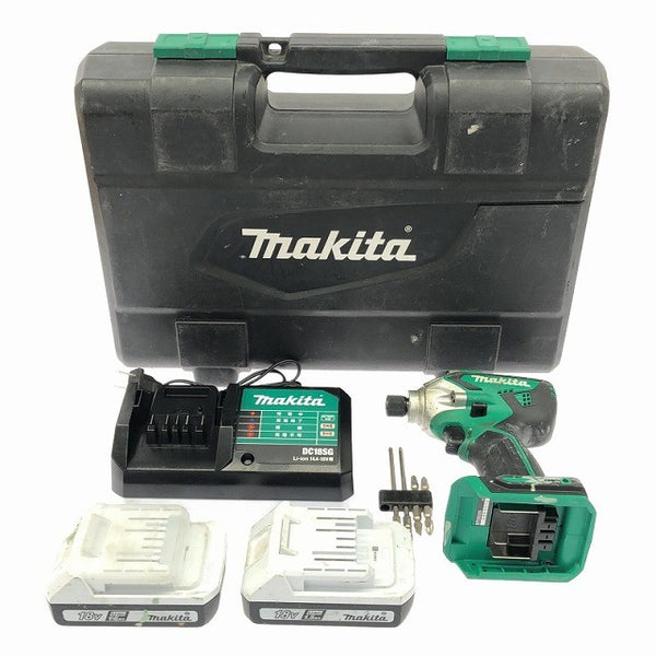 ☆中古品☆makita マキタ 18V 充電式インパクトドライバー MTD002DSX バッテリ2個(1.5Ah) 充電器 ケース付 コードレス DIY/日曜大工 - 3