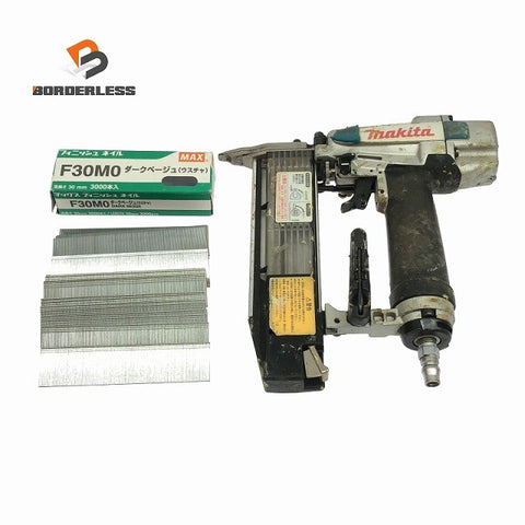 ☆中古品☆makita マキタ 常圧仕上釘打 AF502N フィニッシュネイラ 大工道具 エアツール エア工具 内装124209