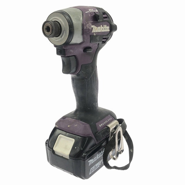 ☆中古品☆makita マキタ 18V 充電式インパクトドライバ TD173DGXAP 紫/パープル バッテリー2個(18V 6.0Ah) 充電器 ケース付 - 4