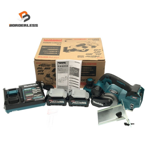 ☆未使用品☆makita マキタ 40Vmax 82mm 充電式カンナ KP001GRDX バッテリ2個(2.5Ah) 充電器付 コードレスかんな118676