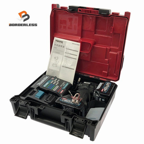 ☆未使用品☆makita マキタ 40Vmax 充電式インパクトドライバ TD005GRDXB 黒/ブラック バッテリ2個(2.5Ah) 充電器 ケース付135244