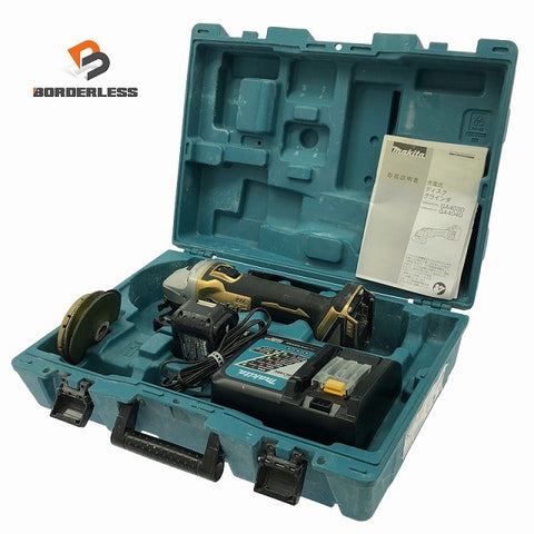 ☆中古品☆makita マキタ 18V 100mm 充電式ディスクグラインダ GA404D 100周年 バッテリ1個(3.0Ah)充電器 パーツ ケース133482