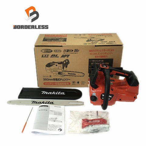 ☆未使用品☆makita マキタ 18V＋18V/36V 350mm 充電式チェンソー MUC356DZFR 赤 本体のみ チェーンソー 剪定 伐採 切断 造園業