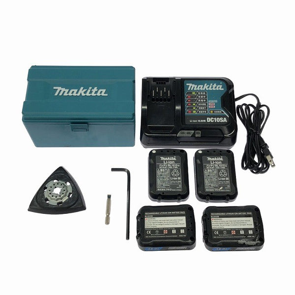 ☆中古品セット☆makita マキタ 10.8V インパクトドライバ TD110D マルチツール TM30D バッテリー4個+充電器+パーツ+専用ケース127287 - 10