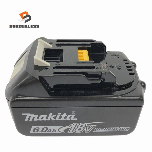 ☆極美品充電1回☆makita マキタ 18V 6.0Ah 純正 リチウムイオンバッテリー BL1860B 残量表示付 急速充電対応 蓄電池 充電池 雪マーク136736 - 1