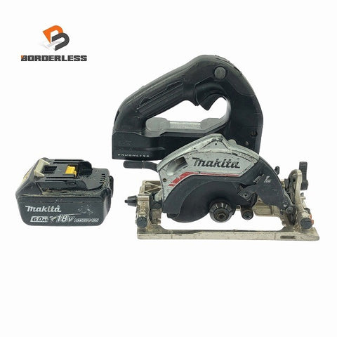 ☆中古品☆makita マキタ 18V 125mm 充電式マルノコ HS474D 黒/ブラック バッテリ1個(18V6.0Ah)付 コードレス 丸のこ 丸ノコ117158