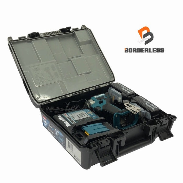 ☆美品☆makita マキタ 18V 充電式インパクトドライバー TD173DRGX 青/ブルー バッテリ2個(18V6.0Ah) 充電器 ケース付 コードレス114307 - 2