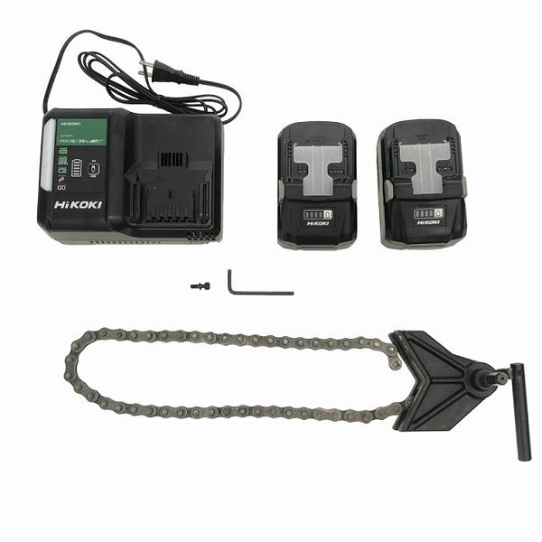 ☆中古品☆HiKOKI ハイコーキ 36V セーバソー/セーバーソーCR36DYA(2WP) バッテリー2個 充電器 チェーンバイス ケース付135334 - 10