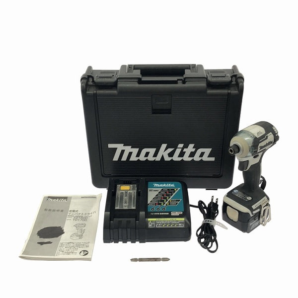 ☆比較的綺麗☆makita マキタ 14.4V 充電式インパクトドライバー TD160D 白/ホワイト バッテリー1個(14.4V 6.0Ah)充電器 ケース付 - 3
