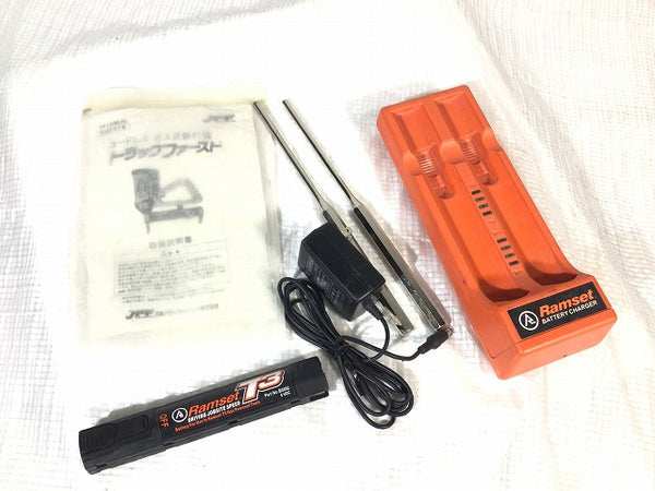 ☆中古品 2台セット☆JPF トラックファースト TRAKFAST ガス式鋲打機 TF1200JQ バッテリー3個 充電器 ケース付き107976 - 5