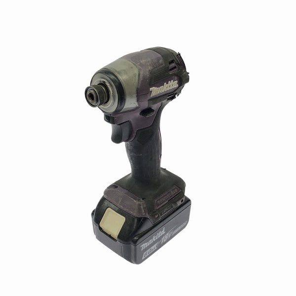 ☆中古品☆makita マキタ 18V 充電式インパクトドライバー TD173D 紫/パープル バッテリ2個(18V6.0Ah) ケース付 - 4
