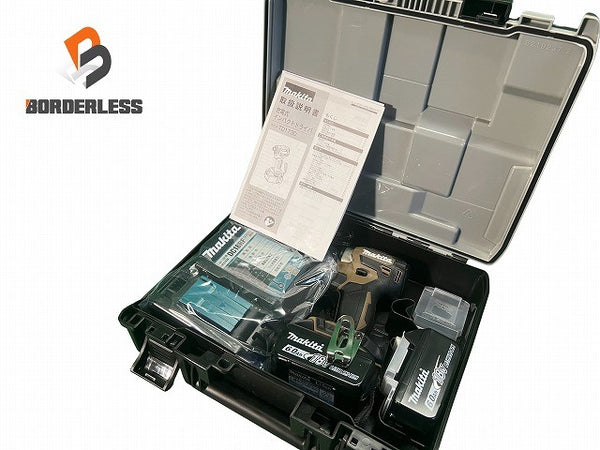 ☆未使用品☆ makita マキタ 18V 充電式インパクトドライバ TD173DGXAB 茶/ブラウン バッテリー2個(18V 6.0Ah)充電器+ケース132961 - 1