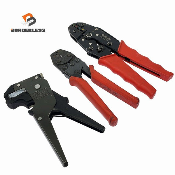 ☆中古品3点☆ デンサン 圧着工具 DC-1213 ロブスター 圧着工具 絶縁被覆付閉端接続子用 AK-25MA ワイヤーストリッパー LS-55127866 - 1