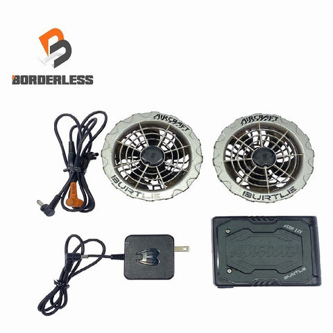 ☆中古品☆BURTLE バートル 空調作業服用バッテリー AC08-22V ファンユニット AC370/371 充電ケーブルセット 暑さ対策