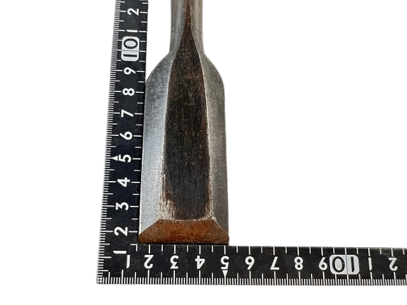 ☆中古品2本セット☆大内 突き鑿 1寸2分/36mm 瓢箪/ひょうたん印 突きノミ 1寸6分/48mm 突きのみ 仕上のみ 大工道具 木材加工 - 5