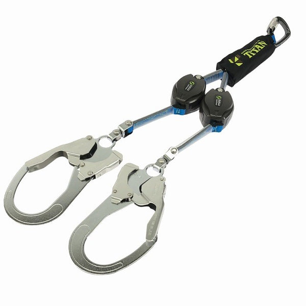 ☆未使用品☆TITAN タイタン REELOCK mini タイプ1 ランヤード ダブル HL-HW-130-CC 巻取式 ハーネス 安全帯 胴ベルト兼用135651 - 2