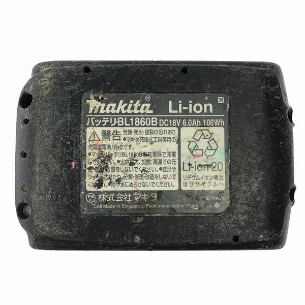 ☆中古品☆makita マキタ 18V 6.0Ah 純正 リチウムイオンバッテリー BL1860B 残量表示付 急速充電対応 蓄電池 充電池 雪マーク131569 - 10