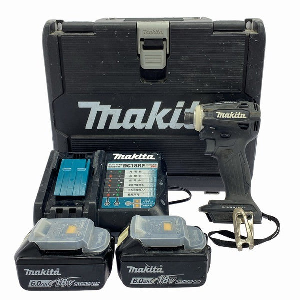 ☆中古品☆ makita マキタ 18V 充電式インパクトドライバ TD172DRGXB バッテリー2個(6.0Ah)充電器+ケース130202 - 3