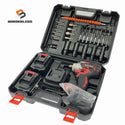 ☆美品☆WELINA 21V インパクトレンチ 本体+バッテリー2個+充電器+ケース アタッチメント付き 電動工具 締め付け129904 - 1