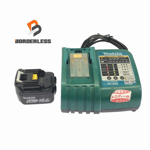 ☆中古品セット☆makita マキタ 14.4V 3.0Ah 残量表示付 リチウムイオンバッテリー BL1430B 充電器 DC18RA リチウムイオン電池