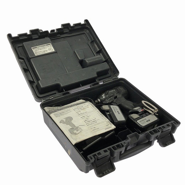 ☆比較的綺麗☆HITACHI 日立工機 14.4V コードレスインパクトドライバー WH14DBAL2(2LSCK)(B) 黒 バッテリ2個(3.0Ah) 充電器 ケース129461 - 2