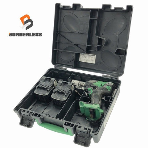 ☆中古品☆HITACHI 日立工機 14.4V コードレスインパクトドライバー WH14DSL2 バッテリ2個(14.4V3.0Ah) ケース付 充電式114927