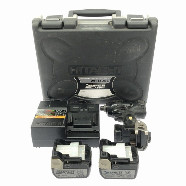 ☆中古品☆ HITACHI 日立工機 14.4V コードレスインパクトドライバー WH14DSL バッテリー2個(3.0Ah)充電器+ケース124383 - 3