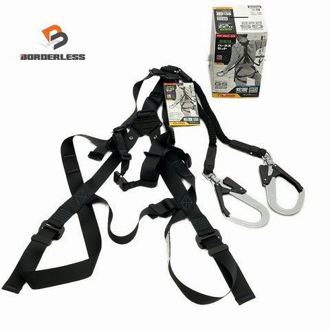 ☆未使用品☆TAJIMA タジマ ランヤード一体型フルハーネス A1GSLJR-WL2BK 蛇腹 ダブルランヤード Lサイズ 墜落防止用器具130851