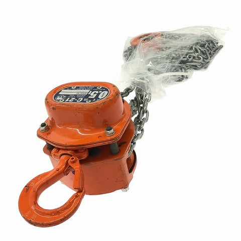 ☆中古比較的綺麗2個セット 象印チェンブロック エレファント フック式 チェーンブロック C-21/C21型 C21-00525 荷重0.5ton/500kg133140 - 0