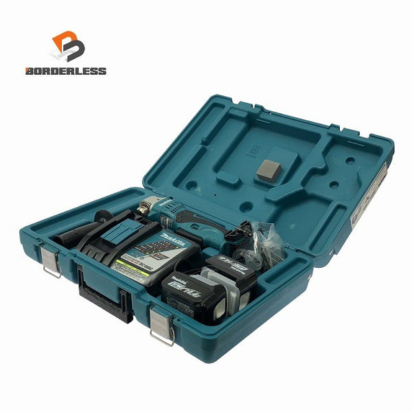 ☆中古美品☆makita マキタ 14.4V 充電式アングルドリル DA340D バッテリ2個(3.0Ah) 充電器 ケース付 コードレス コーナードリル130992 - 1