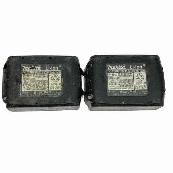 ☆中古品2点セット☆makita マキタ 18V 6.0Ah 純正リチウムイオンバッテリー BL1860B×2 急速 残量表示 LITHIUM-ION 雪マーク131960 - 10