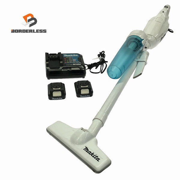 ☆比較的綺麗☆makita マキタ 10.8V 充電式クリーナー CL107FD バッテリ2個(1.5Ah) 充電器 サイクロンアタッチメント付 掃除機137420 - 1