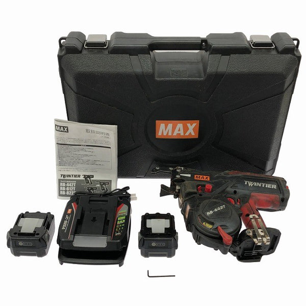 ☆中古品☆MAX マックス 14.4V 鉄筋結束機 ツインタイア RB-442T-B2C/1450A バッテリ2個(5.0Ah)充電器 ケース付 2026年製136767 - 3