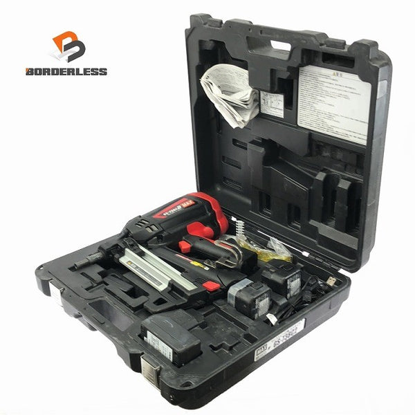 ☆美品☆MAX マックス 6V 充電式ガスネイラ GS-738C2 バッテリ2個(1.5Ah) 充電器 ケース付 ガス式鋲打機 ガス式鋲打ち機 ピン打機119462 - 1