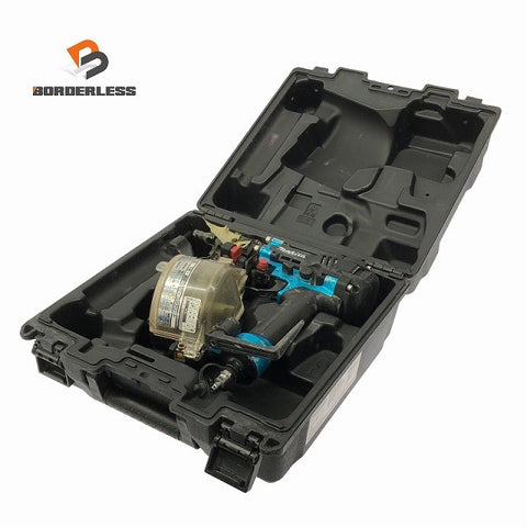 ☆中古品☆makita マキタ 50mm 高圧 エア釘打機 AN534HM 青/ブルー ケース付き ロール釘打機 ロール釘打ち機 コイルネイラ122796