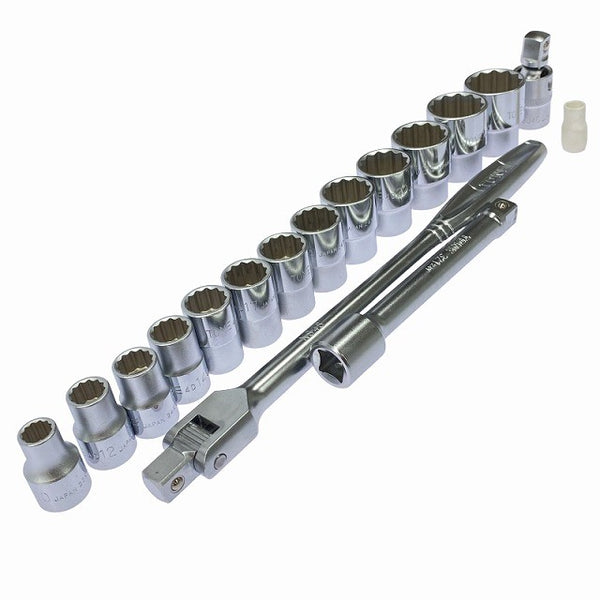 ☆極美品☆ TONE トネ ソケットレンチセット工具17点 4130MP ボルト ナット 締付け ハンドツール ハンド工具 手工具129004 - 4