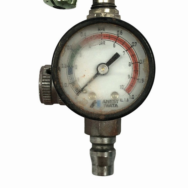 ☆中古品☆アネスト岩田 entech ハンドスプレーガン LS-400-05 カップ＋圧力計付 口径1.3mm 重力式 エアスプレーガン 吹き付け塗装130677 - 9