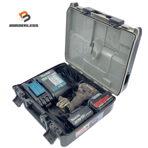 ☆中古品☆makita マキタ 18V 充電式インパクトドライバー TD172DGXAP 紫/パープル バッテリ2個(18V6.0Ah) 充電器 ケース付118118