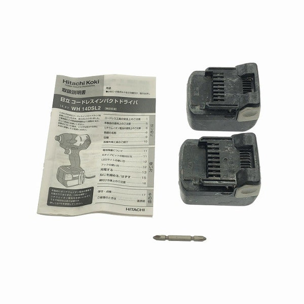 ☆中古品☆HITACHI 日立工機 14.4V コードレスインパクトドライバー WH14DSL2 バッテリ2個(14.4V3.0Ah) ケース付 充電式114927 - 10