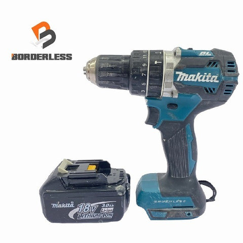 ☆中古品☆ makita マキタ 18V充電式ドライバドリル HP484D 青/ブルー 本体+バッテリー1個(3.0Ah)114845