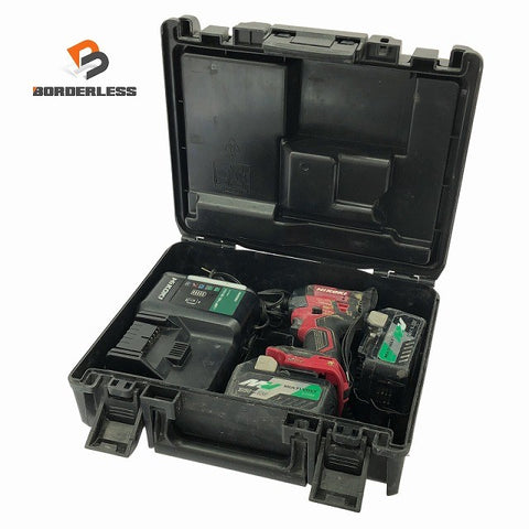 ☆中古品☆HiKOKI ハイコーキ コードレスインパクトドライバ WH36DD 赤 バッテリ2個(BSL36A18) 充電器(UC18YDL2)132579